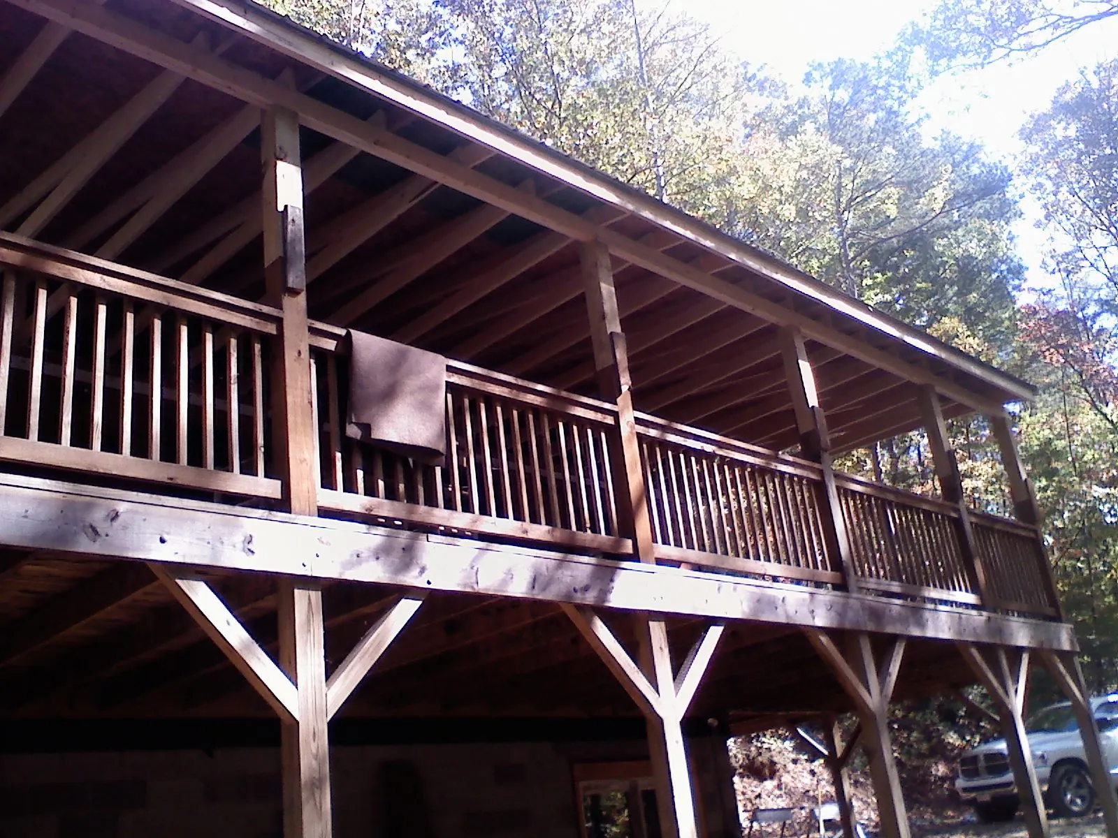 Timber framing under a new elevated porch and deck — Roof Leak Repair in Newman Lake by Roofing Brothers